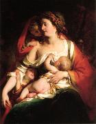 Friedrich von Amerling, Mutter und Kinder